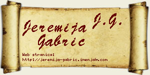 Jeremija Gabrić vizit kartica